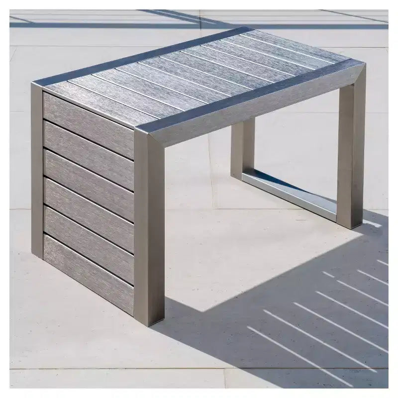 Cape Coral – Ensemble 3 pièces pour patio, chaises longues en filet avec table d'appoint en aluminium – Gris – Christopher Knight Home : Sièges extérieurs résistants aux UV et aux intempéries