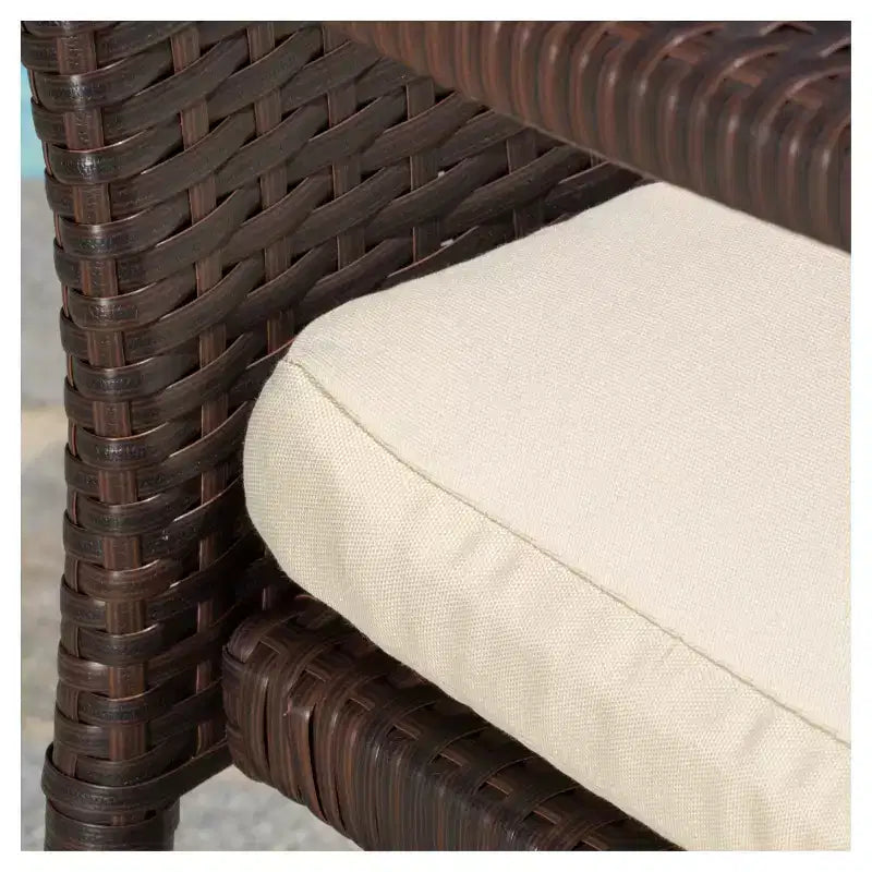 Ensemble de 3 chaises de patio en osier tout temps Corsica - Marron - Christopher Knight Home : Sièges d'extérieur avec table d'appoint