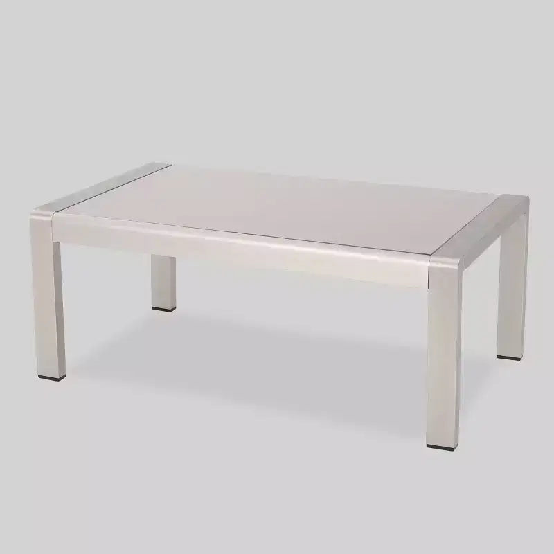 Ensemble de causeuse de patio 4 pièces en fonte d'aluminium Cape Coral avec coussins - Argent - Christopher Knight Home : Design moderne, résistant à l'eau