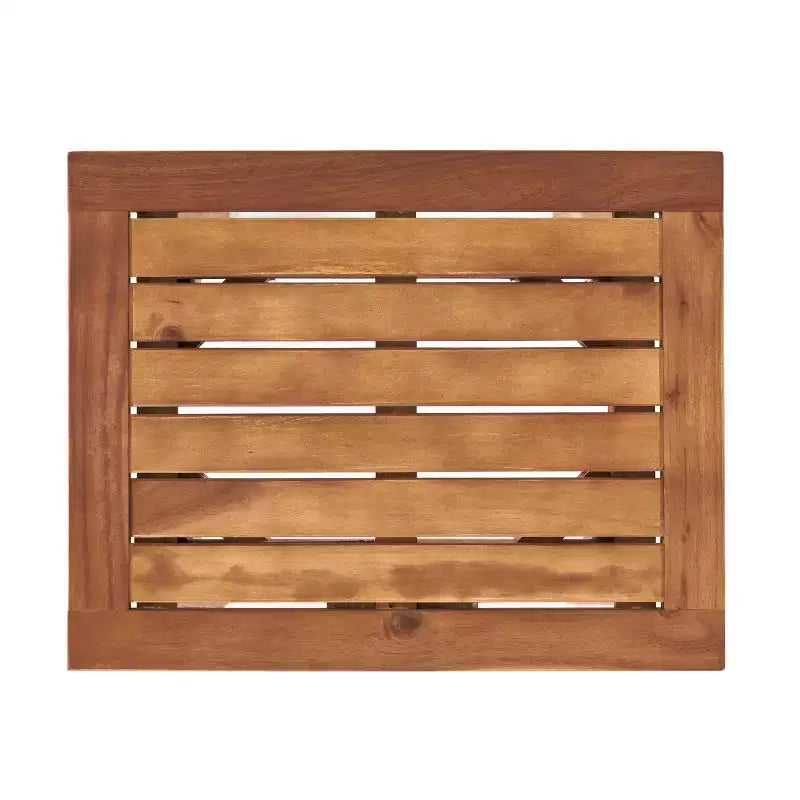 Ensemble de conversation d'extérieur Selma de 3 pièces Christopher Knight Home : 2 chaises berçantes en bois d'acacia avec coussins et 1 table d'appoint en acacia – Teck – Résistant aux intempéries