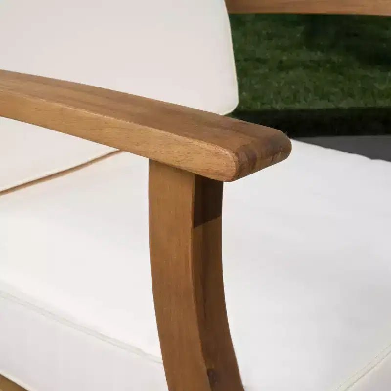 Ensemble de canapé Perla 5 pièces en bois d'acacia : coussins résistants aux intempéries, Christopher Knight Home
