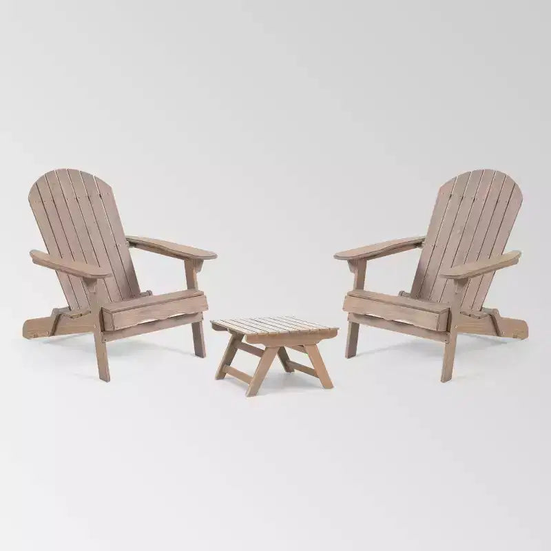 Ensemble de conversation 3 pièces Malibu en bois d'acacia - Gris - Christopher Knight Home