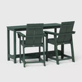 POLYWOOD Moore 3pc Balcony Counter Patio Seating Set Green