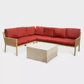 Leisure Made Riviera 5pc Wicker Sectional in Red Fabric