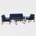 Leisure Made Blakely 6pc Aluminum Seating in Navy Fabric