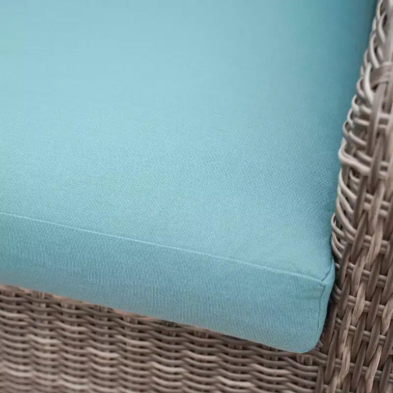 Ensemble de 4 fauteuils en osier Marietta Leisure Made avec tissu bleu lagon