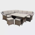 Leisure Made Walton 7pc Wicker Sectional in Tan Fabric