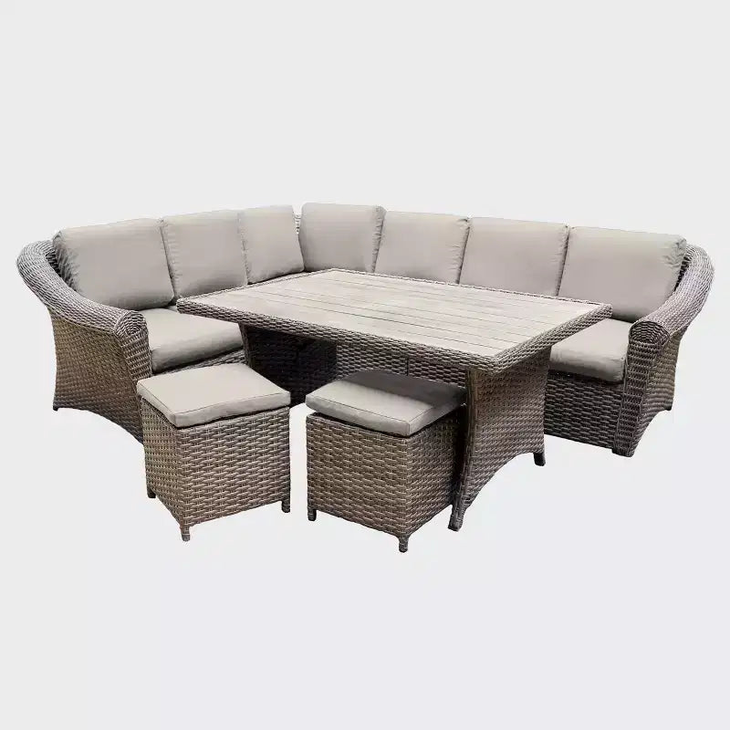 Leisure Made Walton 7pc Wicker Sectional in Tan Fabric