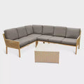 Leisure Made Riviera 5pc Wicker Sectional in Gray Fabric