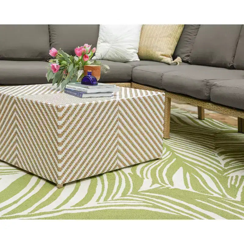 Sectionnel en osier 5 pièces Riviera de Leisure Made en tissu gris
