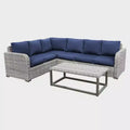 Leisure Made Forsyth 5pc Wicker Sectional in Navy Fabric