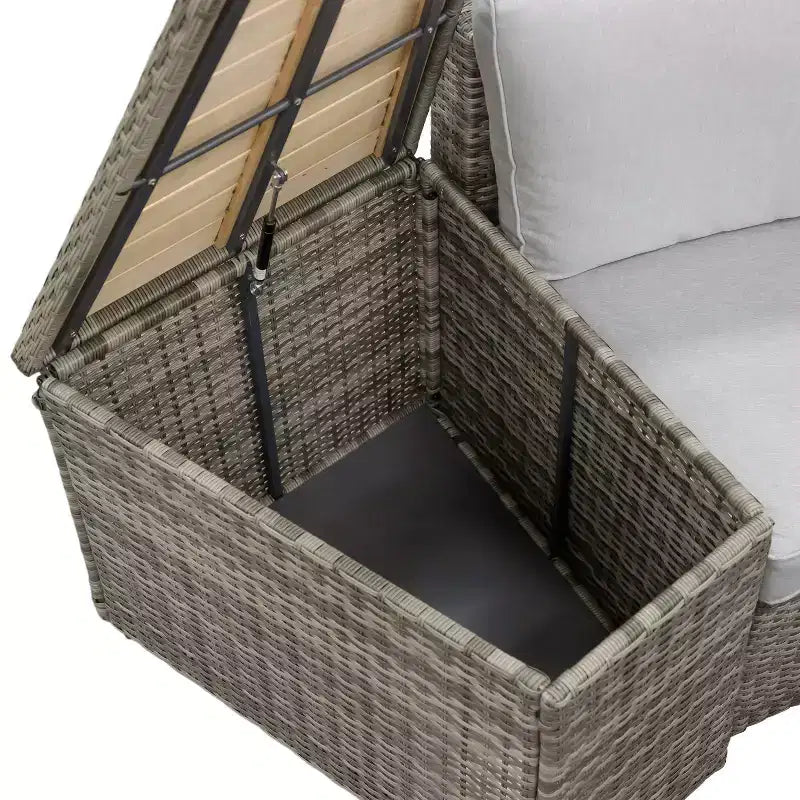 Greemotion Ensemble de Foyer d'Extérieur Barbuda 6 pièces en Bois de Teck Marron : Cadre en Aluminium, Carreaux de Céramique, Protection UV