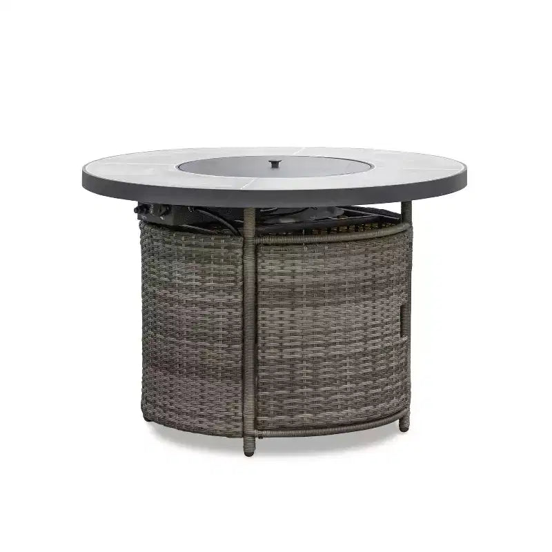 Greemotion Ensemble de Foyer d'Extérieur Barbuda 6 pièces en Bois de Teck Marron : Cadre en Aluminium, Carreaux de Céramique, Protection UV