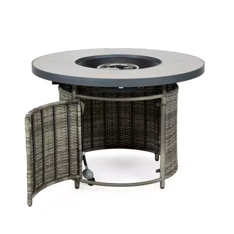 Greemotion Ensemble de Foyer d'Extérieur Barbuda 6 pièces en Bois de Teck Marron : Cadre en Aluminium, Carreaux de Céramique, Protection UV