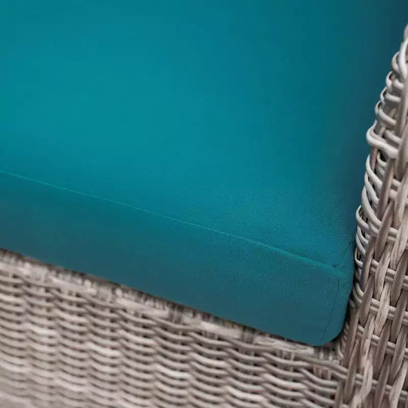 Ensemble de 4 fauteuils en osier Leisure Made Marietta avec tissu Peacock