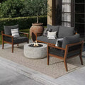 Nathan James 3pc Freya Bohemian Wood Outdoor Patio Conversation Set Dark Gray