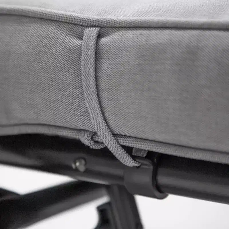 Greemotion Ensemble de mobilier de conversation d'extérieur 4 pièces en acier Palma avec sièges inclinables, gris : Revêtement par poudre, résistant aux UV et aux intempéries