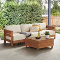 Alaterre Furniture 2pc Barton Outdoor Patio Weather Resistant Furniture Set with Couch & Lift Top Coffee