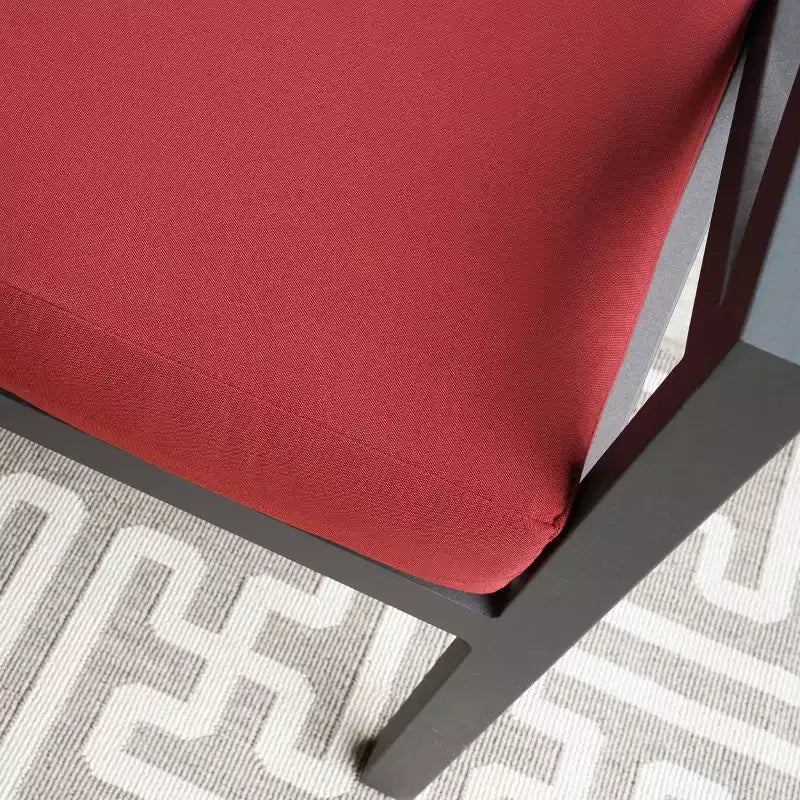 Ensemble de sièges 6 pièces en aluminium Leisure Made Blakely avec tissu rouge