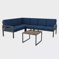 Leisure Made Blakely 5pc Aluminum Sectional in Navy Fabric
