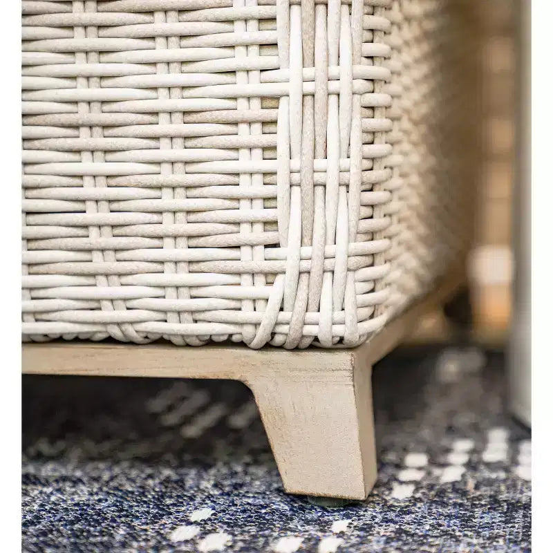 Sectionnel 5 pièces en osier Hampton de Leisure Made en tissu bleu lagon