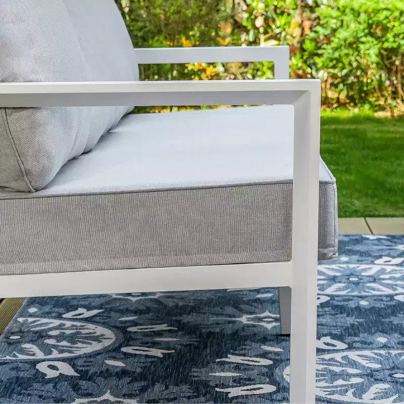 Captiva Designs Ensemble de conversation de patio extérieur moderne en aluminium 6 pièces avec table basse