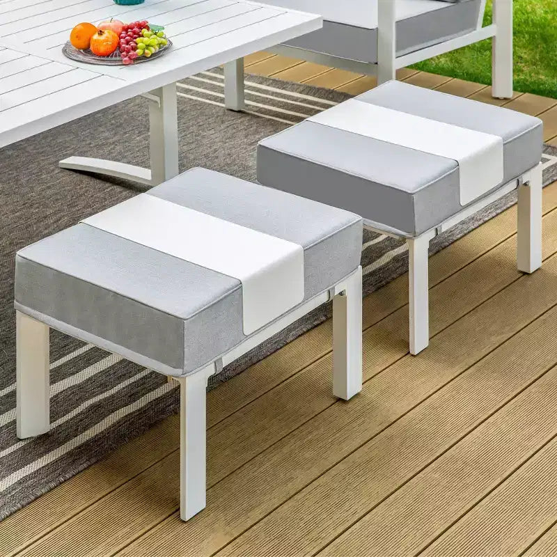 Captiva Designs Ensemble de conversation de patio extérieur moderne en aluminium 6 pièces avec table basse