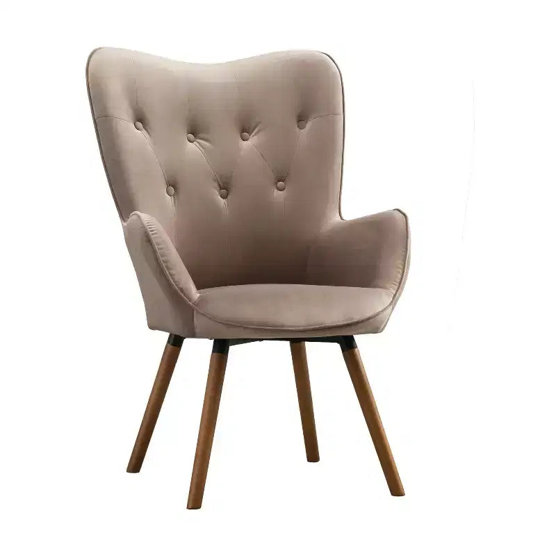 Roundhill Furniture Doarnin Fauteuil d'appoint contemporain en velours soyeux touffeté avec dossier capitonné, Chocolat
