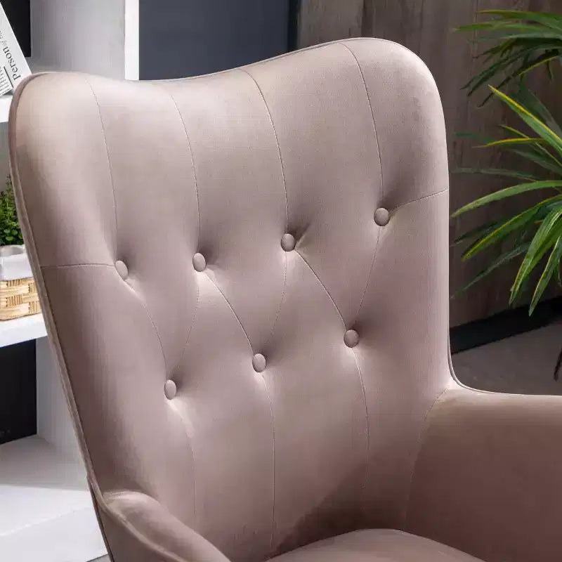 Roundhill Furniture Doarnin Fauteuil d'appoint contemporain en velours soyeux touffeté avec dossier capitonné, Chocolat