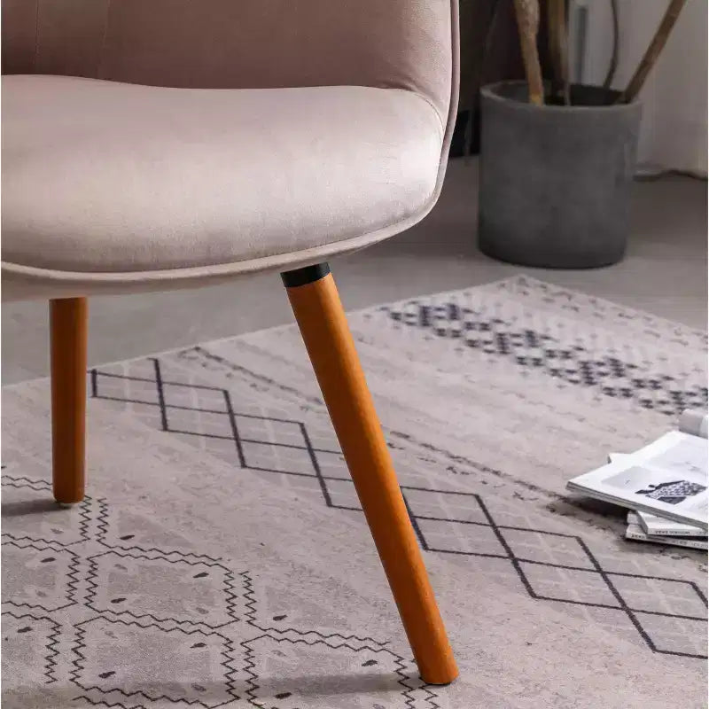 Roundhill Furniture Doarnin Fauteuil d'appoint contemporain en velours soyeux touffeté avec dossier capitonné, Chocolat