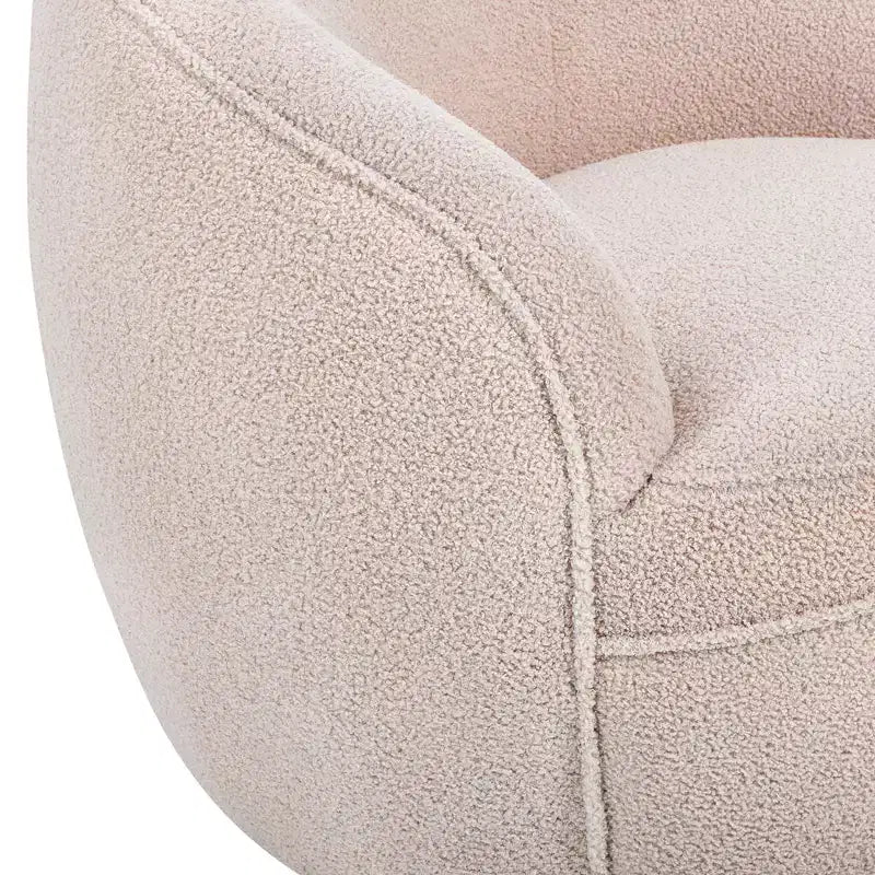 Fauteuil baril pivotant Roundhill Furniture Galleria 360 en similicuir sherpa