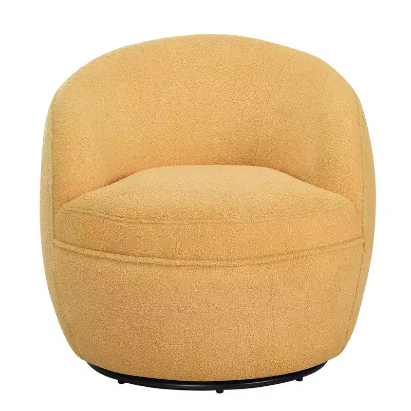 Fauteuil baril pivotant Roundhill Furniture Galleria 360 en similicuir sherpa