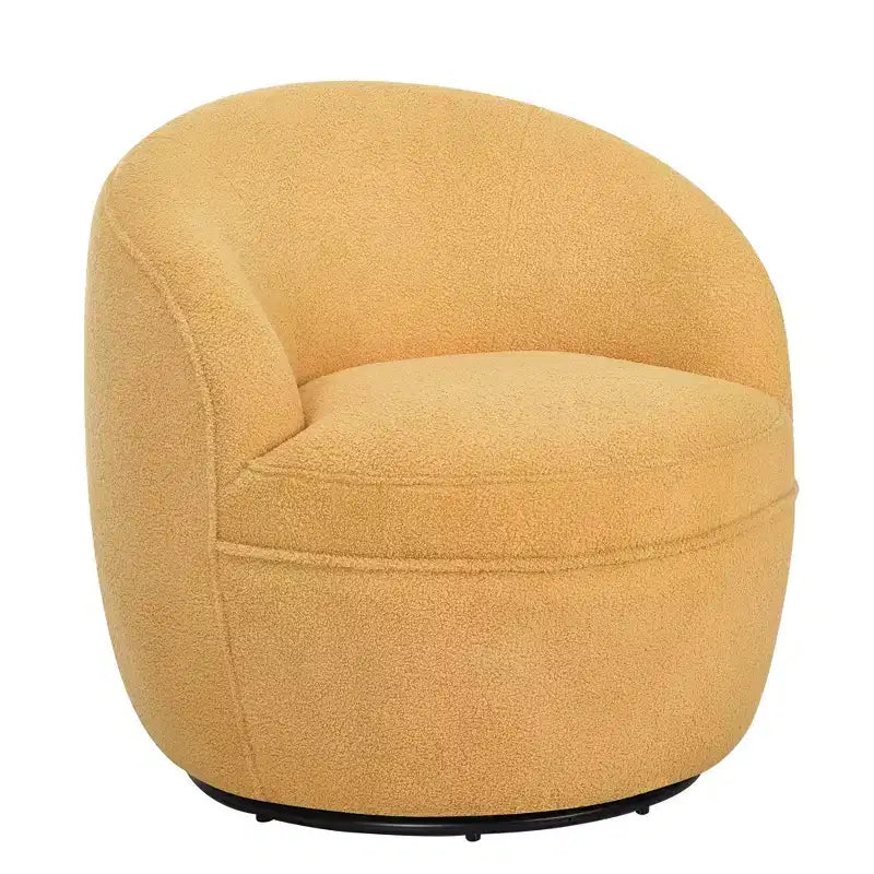 Fauteuil baril pivotant Roundhill Furniture Galleria 360 en similicuir sherpa