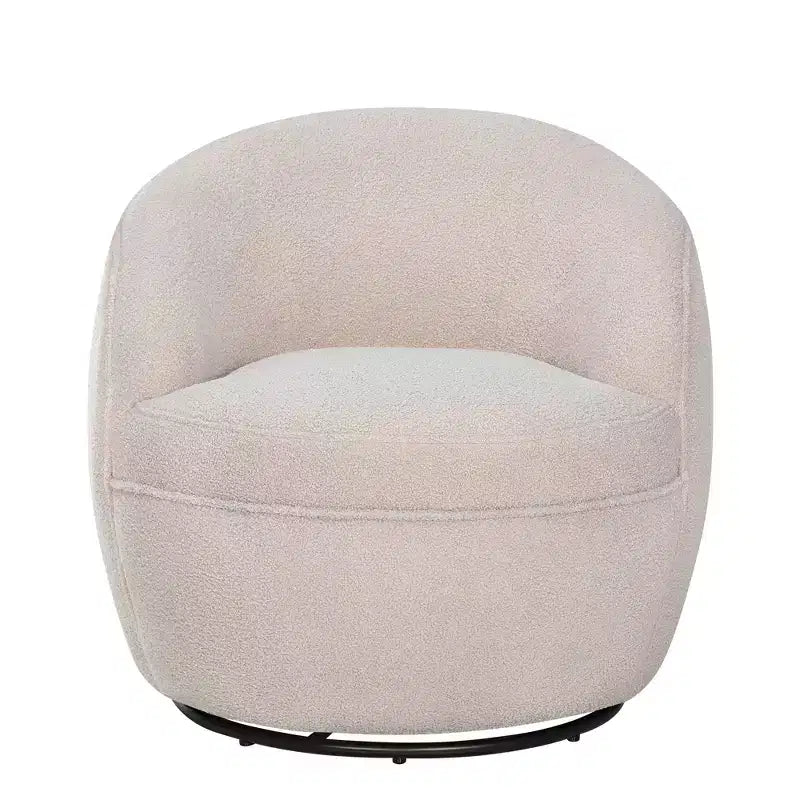 Fauteuil baril pivotant Roundhill Furniture Galleria 360 en similicuir sherpa