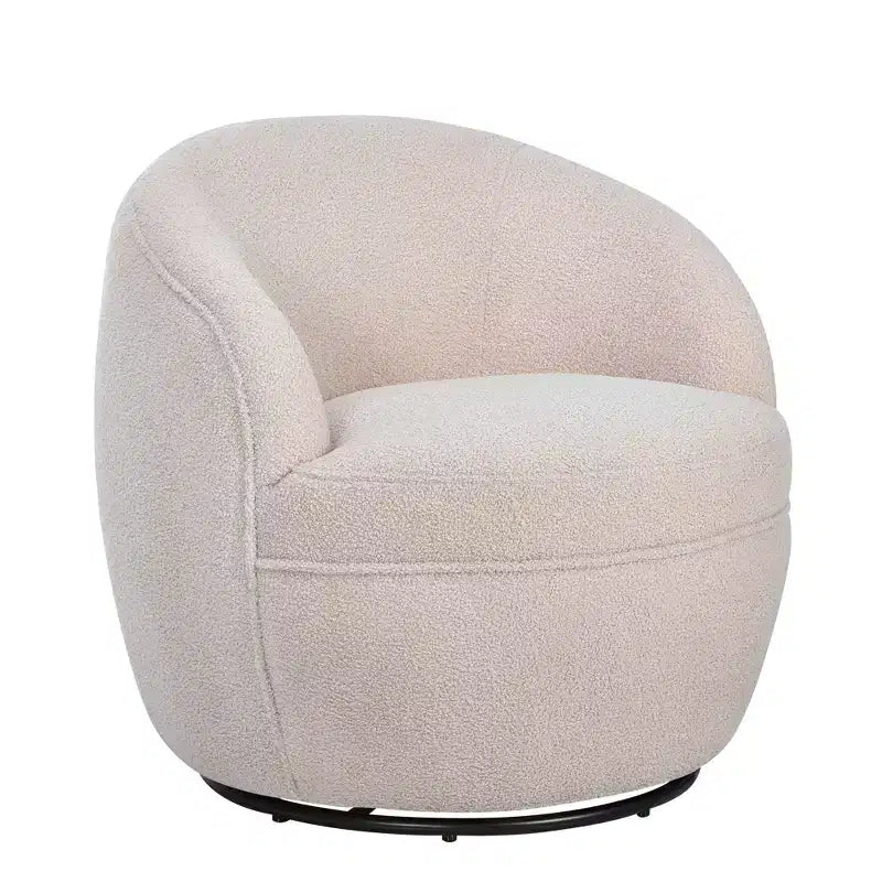 Fauteuil baril pivotant Roundhill Furniture Galleria 360 en similicuir sherpa