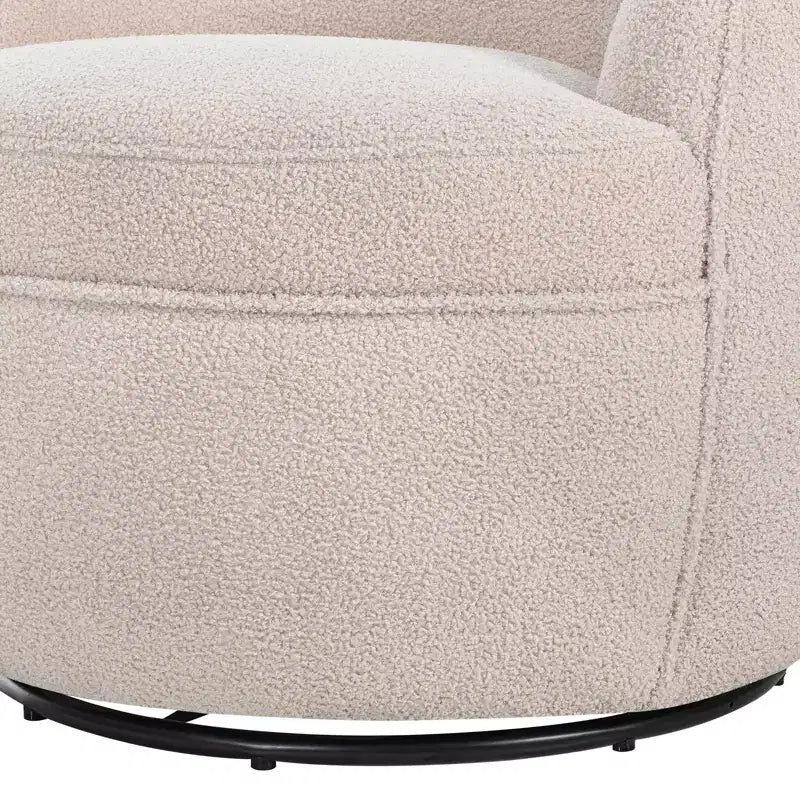 Fauteuil baril pivotant Roundhill Furniture Galleria 360 en similicuir sherpa