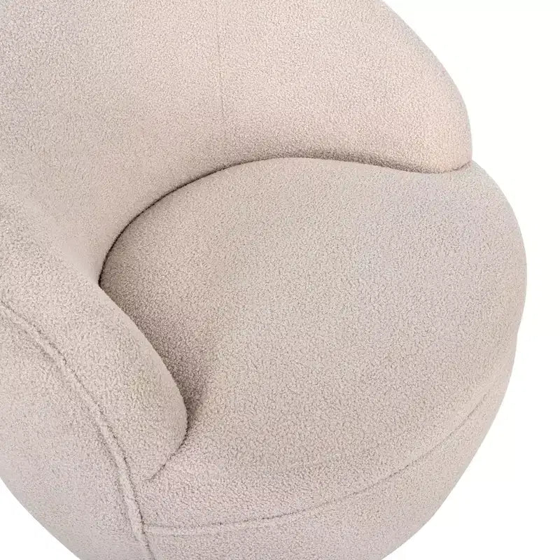 Fauteuil baril pivotant Roundhill Furniture Galleria 360 en similicuir sherpa