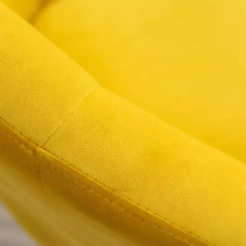Fauteuil pivotant Roundhill Furniture Noas en velours capitonné, Jaune