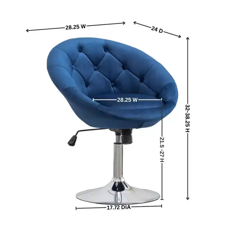 Fauteuil pivotant Roundhill Furniture Noas en velours capitonné, Jaune