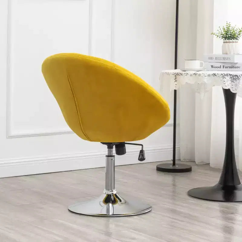Fauteuil pivotant Roundhill Furniture Noas en velours capitonné, Jaune