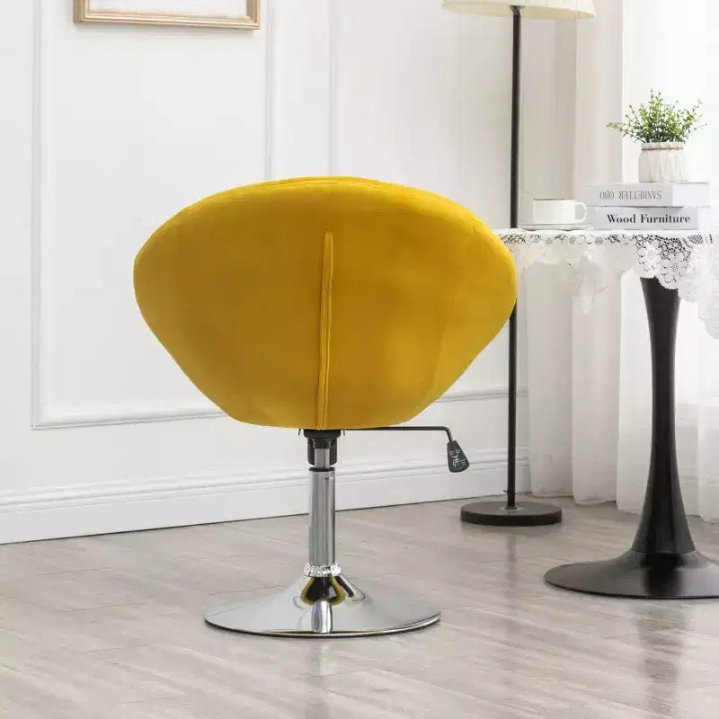 Fauteuil pivotant Roundhill Furniture Noas en velours capitonné, Jaune