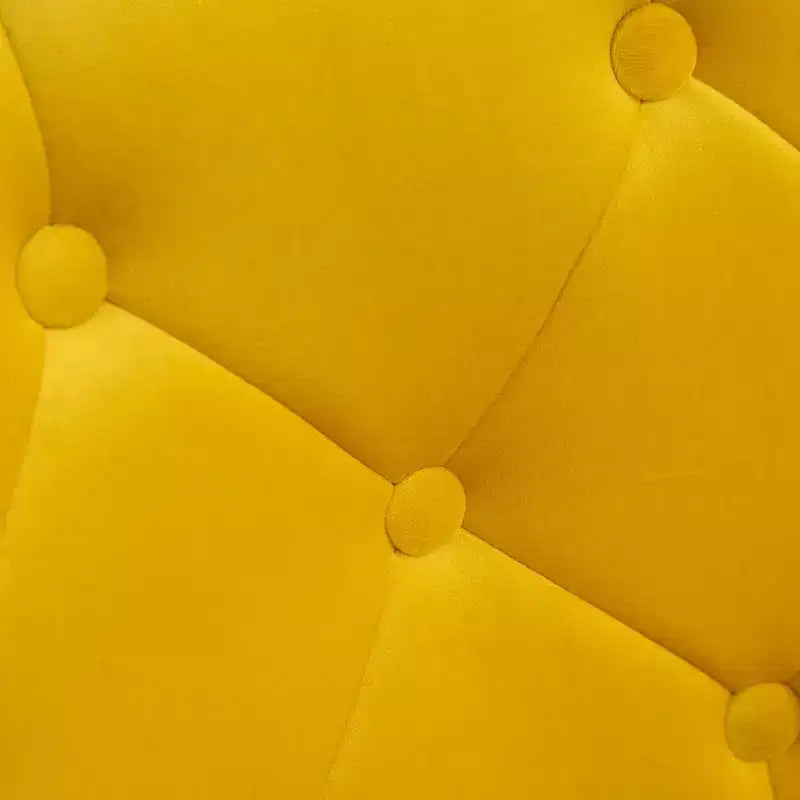 Fauteuil pivotant Roundhill Furniture Noas en velours capitonné, Jaune