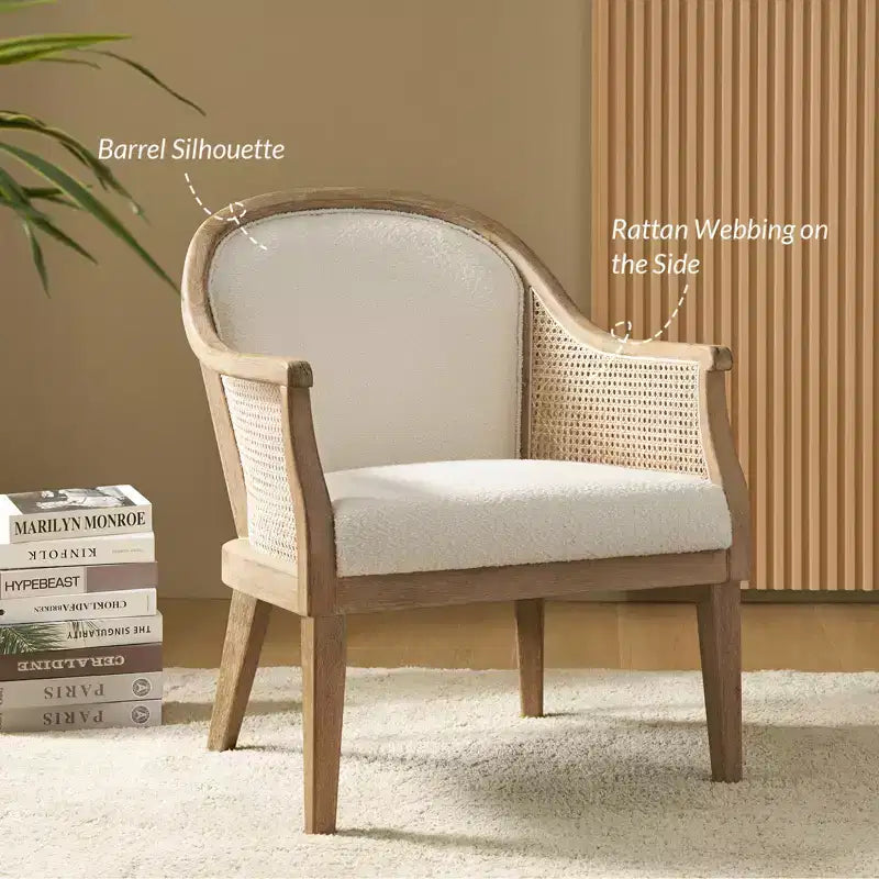Gordon Farmhouse Rattan Solid Wood Armchair| HULALA HOME
