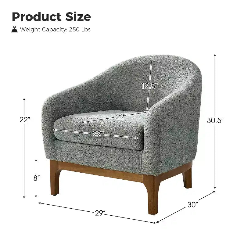 Kiian Boucle Armchair Chair Set Of 2 with solid wood legs| HULALA HOME