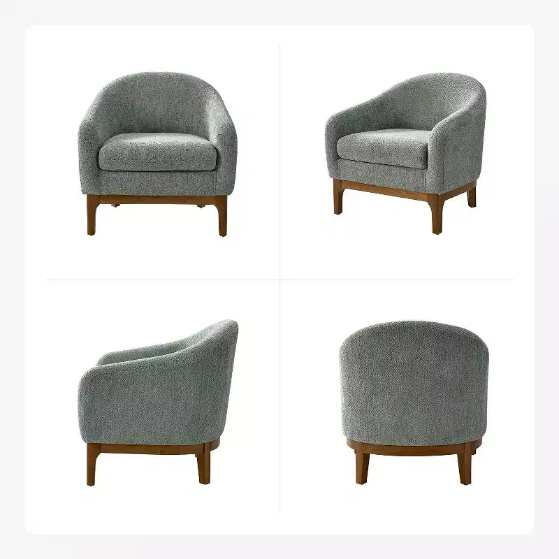 Kiian Boucle Armchair Chair Set Of 2 with solid wood legs| HULALA HOME