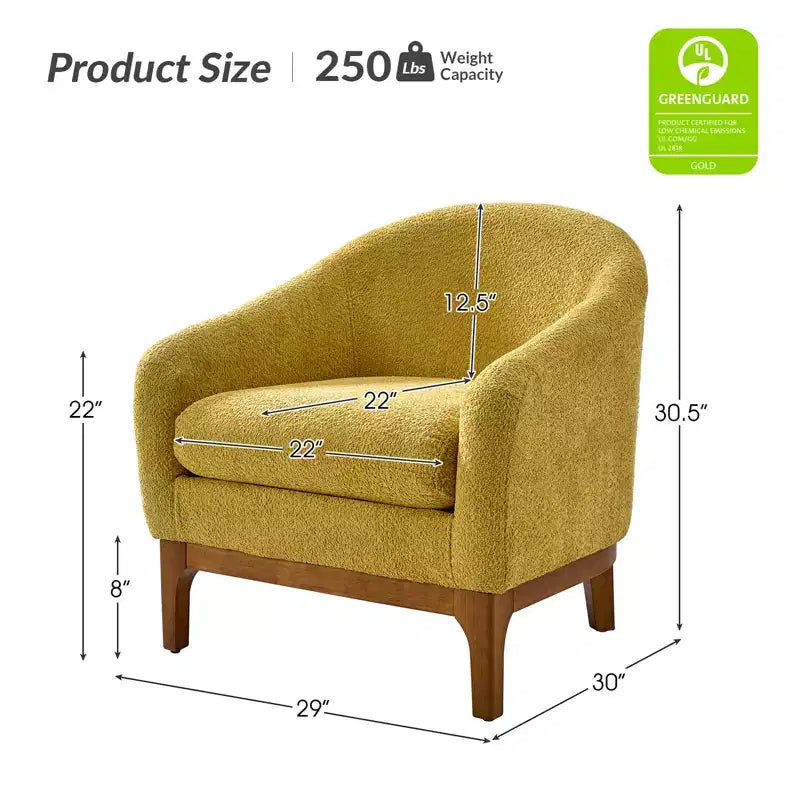 Kiian Boucle Armchair Chair Set Of 2 with solid wood legs| HULALA HOME