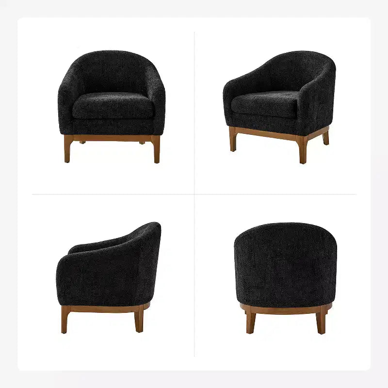 Kiian Boucle Armchair Chair Set Of 2 with solid wood legs| HULALA HOME
