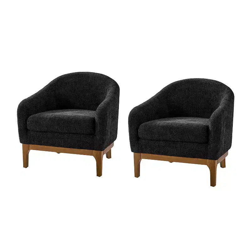Kiian Boucle Armchair Chair Set Of 2 with solid wood legs| HULALA HOME