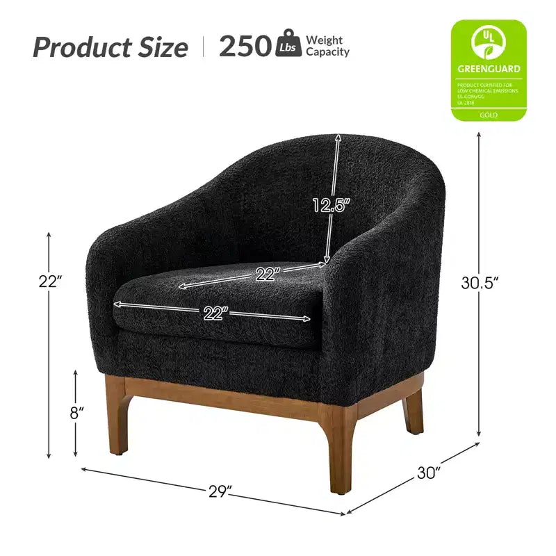 Fauteuil Kiian Boucle avec pieds en bois massif | HULALA HOME