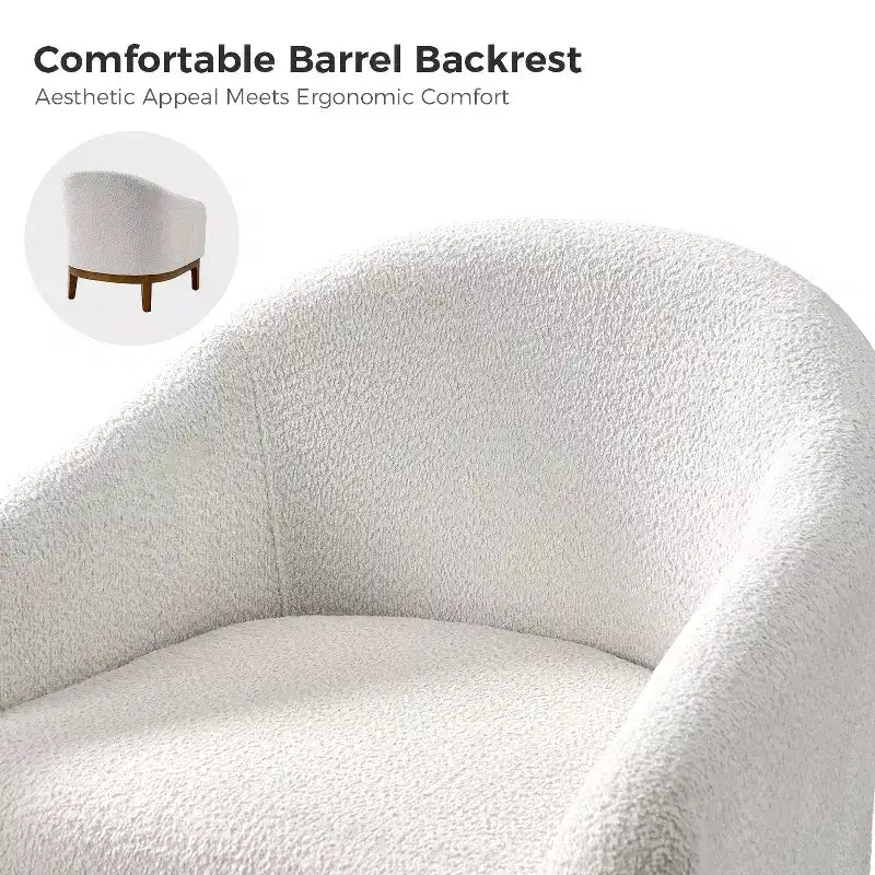 Fauteuil Kiian Boucle avec pieds en bois massif | HULALA HOME